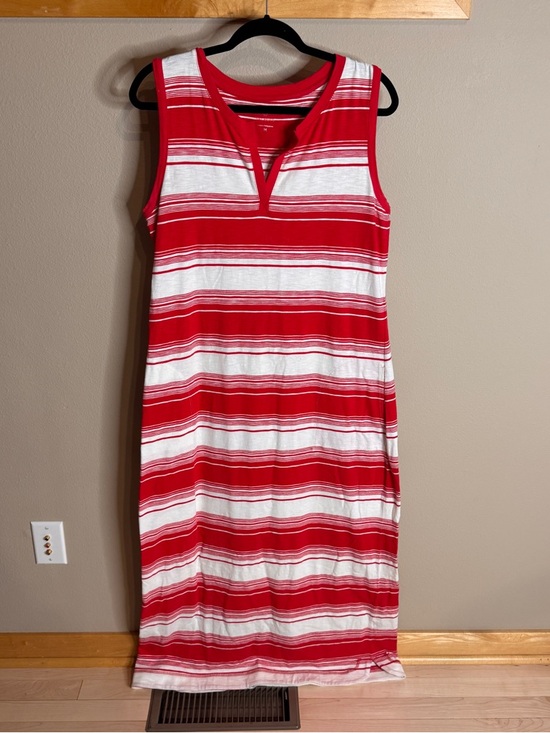 Talbots Dresses & Skirts - Talbots Workout Red and White Striped Sleeveless Maxi Dress